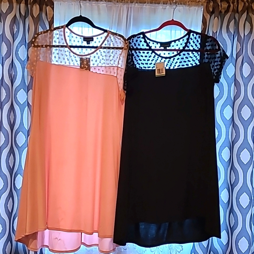 Nina Leonard, Size XL Blush and L Black, fun party dresses